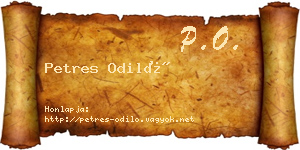 Petres Odiló névjegykártya